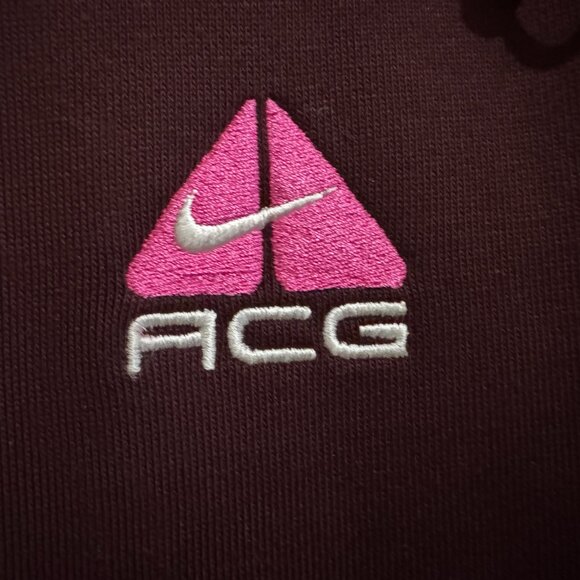 Nike ACG Therma-FIT Fleece Pullover Hoodie Burgundy Pink DH3087-652 Mens S NEW - Picture 4 of 14